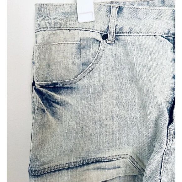 Smoke Rise Slim Fit Mens Bike Jeans Punk Funky Contemporary Casual Size 38/32 - Picture 9 of 9